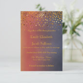 Faux Gold Foil Confetti Elegant Wedding Save The Date (Staand voorkant)