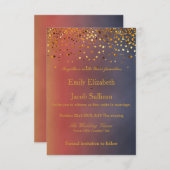 Faux Gold Foil Confetti Elegant Wedding Save The Date (Voorkant / Achterkant)