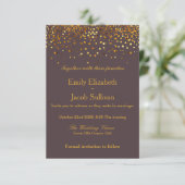 Faux Gold Foil Confetti Elegant Wedding Save The Date (Staand voorkant)