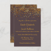 Faux Gold Foil Confetti Elegant Wedding Save The Date (Voorkant / Achterkant)