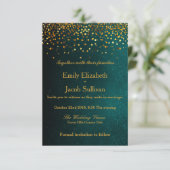 Faux Gold Foil Confetti Elegant Wedding Save The Date (Staand voorkant)