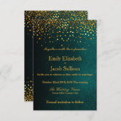 Faux Gold Foil Confetti Elegant Wedding Save The Date (Voorkant / Achterkant)