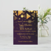 Faux Gold Foil Confetti Elegant Wedding Save The Date (Staand voorkant)