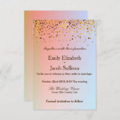 Faux Gold Foil Confetti Elegant Wedding Save The Date (Voorkant / Achterkant)
