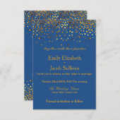 Faux Gold Foil Confetti Elegant Wedding Save The Date (Voorkant / Achterkant)