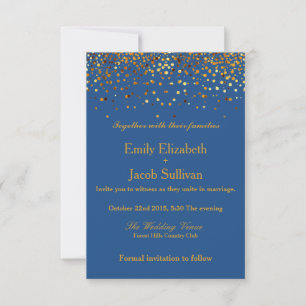 Faux Gold Foil Confetti Elegant Wedding Save The Date