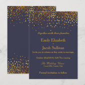 Faux Gold Foil Confetti Elegant Wedding Save The Date (Voorkant / Achterkant)