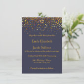 Faux Gold Foil Confetti Elegant Wedding Save The Date (Staand voorkant)