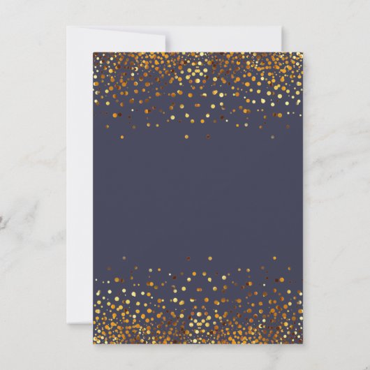 Faux Gold Foil Confetti Elegant Wedding Save The Date (Achterkant)