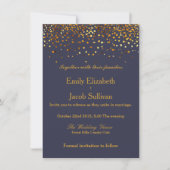 Faux Gold Foil Confetti Elegant Wedding Save The Date (Voorkant)