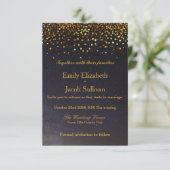 Faux Gold Foil Confetti Elegant Wedding Save The Date (Staand voorkant)