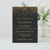 Faux Gold Foil Confetti Elegant Wedding Save The Date (Staand voorkant)