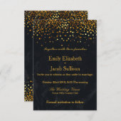 Faux Gold Foil Confetti Elegant Wedding Save The Date (Voorkant / Achterkant)