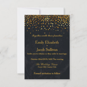 Faux Gold Foil Confetti Elegant Wedding Save The Date