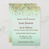 Faux Gold Foil Confetti Elegant Wedding Save The Date (Voorkant / Achterkant)