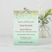 Faux Gold Foil Confetti Elegant Wedding Save The Date (Staand voorkant)