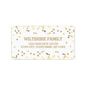 Faux Gold Foil Confetti Etiket (Voorkant)