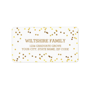 Faux Gold Foil Confetti Etiket