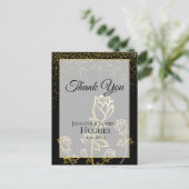 Faux Gold Foil Confetti floral watermark Hartelijk Briefkaart (Staand voorkant)