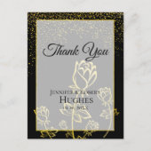 Faux Gold Foil Confetti floral watermark Hartelijk Briefkaart (Voorkant)
