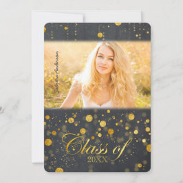 Faux Gold Foil Confetti Foto Afstuderen Kaart