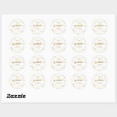 Faux Gold Foil Confetti gepersonaliseerd Afstudere Ronde Sticker (Vel)