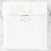 Faux Gold Foil Confetti gepersonaliseerd Afstudere Ronde Sticker (Tas)