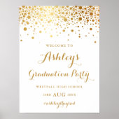 Faux Gold Foil Confetti Graduation Party Poster (Voorkant)