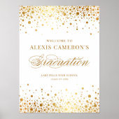 Faux Gold Foil Confetti Graduparty Welcome Poster (Voorkant)
