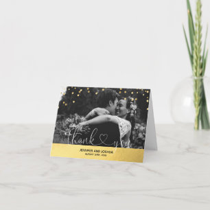 Faux Gold Foil Confetti Hartelijk dank voor uw huw Bedankkaart
