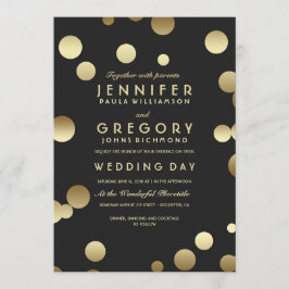 Faux Gold Foil Confetti huwelijksuitnodigingen Kaart