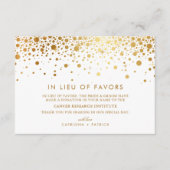 Faux Gold Foil Confetti in Lieu Favors Informatiekaartje (Voorkant)