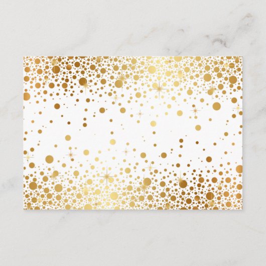 Faux Gold Foil Confetti in Lieu Favors Informatiekaartje (Achterkant)