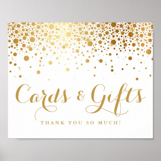 Faux Gold Foil Confetti Kaarten en geschenken Poster (Voorkant)