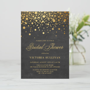 Faux Gold Foil Confetti   Krijtbord Vrijgezellenfe Kaart