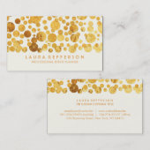 Faux Gold Foil Confetti Modern Visitekaartje (Voorkant / Achterkant)