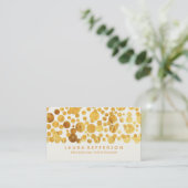 Faux Gold Foil Confetti Modern Visitekaartje (Staand voorkant)
