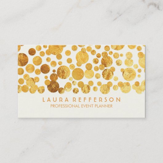 Faux Gold Foil Confetti Modern Visitekaartje (Voorkant)