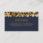 Faux Gold Foil Confetti Navy  Visitekaartje (Achterkant)