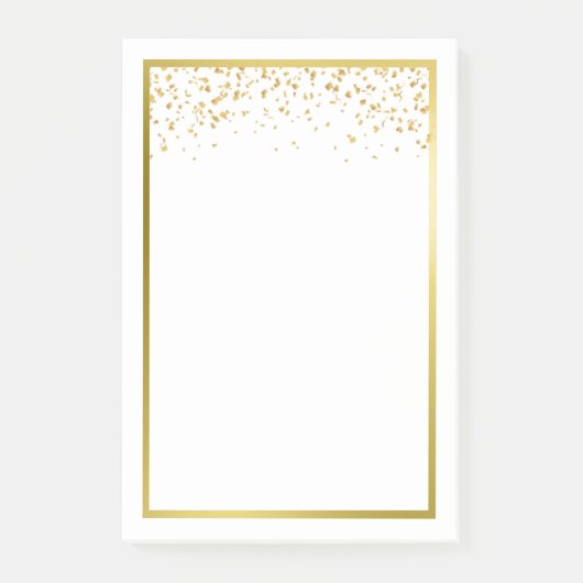Faux Gold Foil Confetti Notitieblok Post-it® Notes (Voorkant)