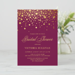 Faux Gold Foil Confetti Paarse Vrijgezellenfeest Kaart