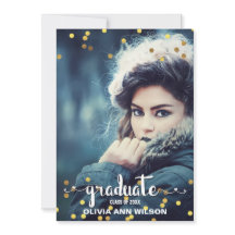Faux Gold Foil Confetti Photo Graduparty
