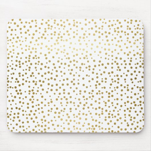 Faux Gold Foil Confetti Polka Dots Pattern Muismat (Voorkant)