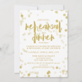Faux Gold Foil Confetti Rehearsal Dinner Invite Kaart (Voorkant)