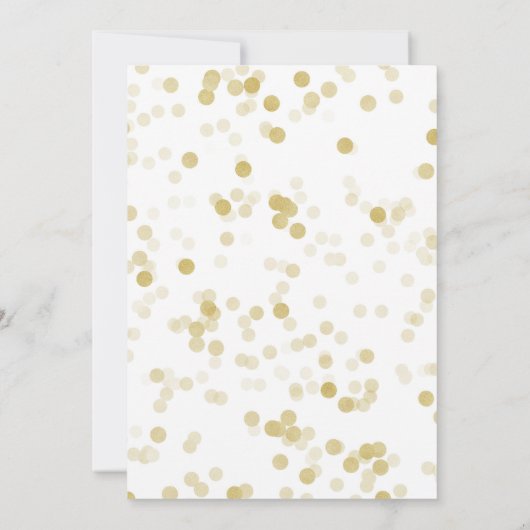 Faux Gold Foil Confetti Rehearsal Dinner Invite Kaart (Achterkant)