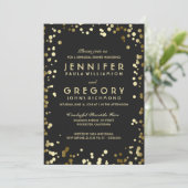 Faux Gold Foil Confetti repetitiediner Kaart (Staand voorkant)
