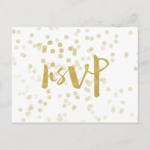 Faux Gold Foil Confetti RSVP Uitnodiging Briefkaart