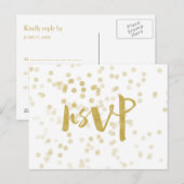Faux Gold Foil Confetti RSVP Uitnodiging Briefkaart (Voorkant / Achterkant)
