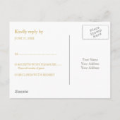 Faux Gold Foil Confetti RSVP Uitnodiging Briefkaart (Achterkant)