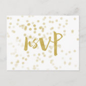 Faux Gold Foil Confetti RSVP Uitnodiging Briefkaart (Voorkant)